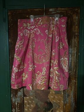 George Pink Paisley A-Line Skirt with Gold & Cream Accents